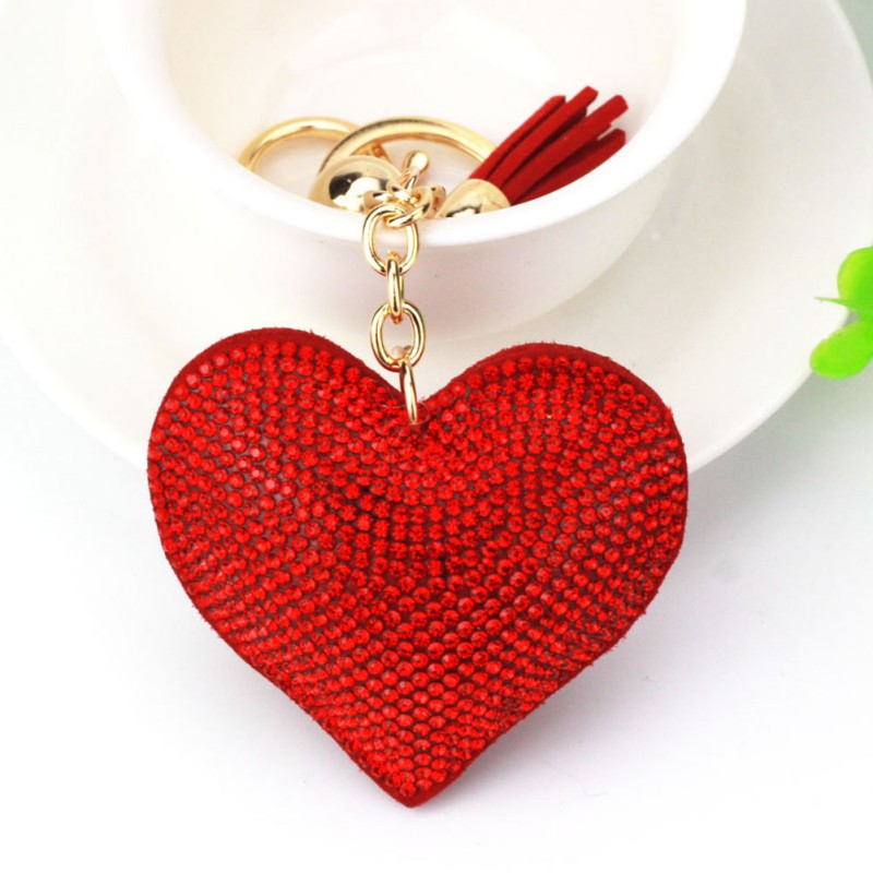 Crystal Rhinestone Heart Shape Keychain Keyring Pendant Bag Key Chain