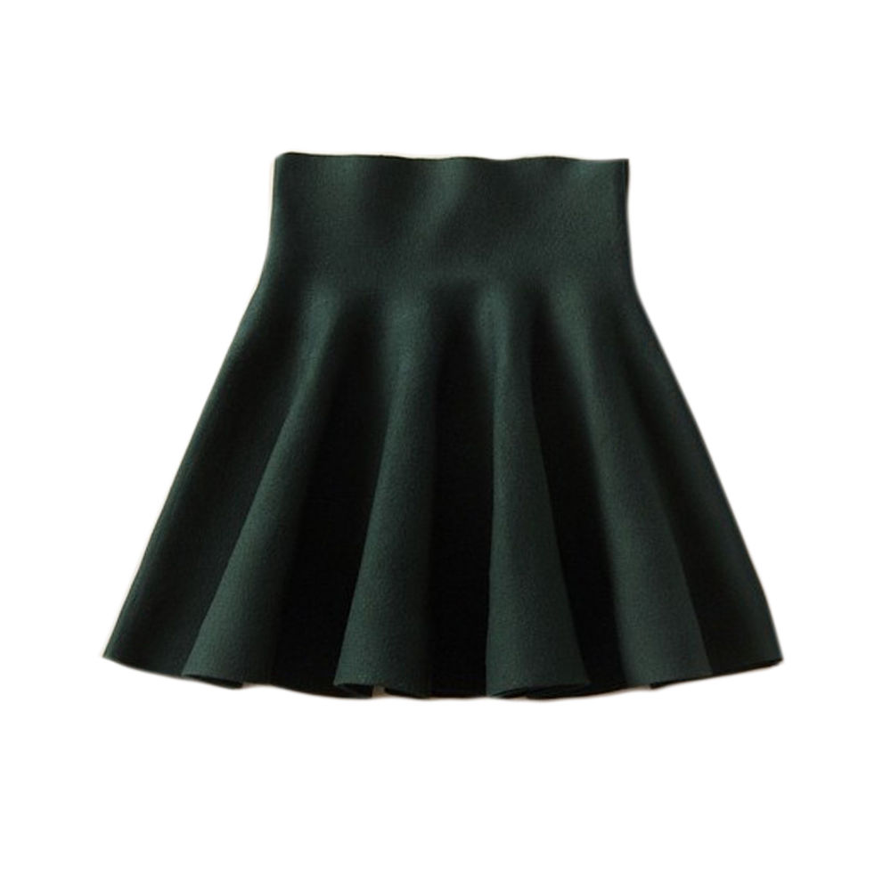 Damen Skater mit hohem Bund und weitem Rüschenfaltenfalten Stretch Mini Rock Neu