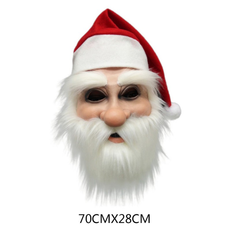 Santa Claus Mask Latex Soft Full Face Mask Christmas Cosplay Party