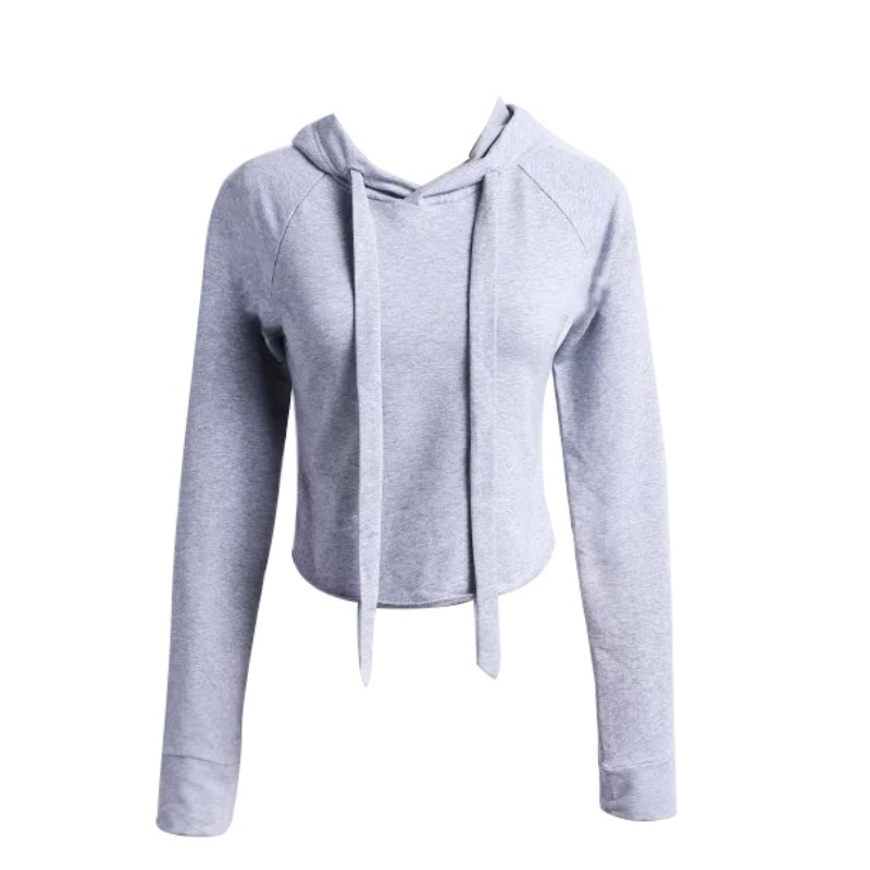 Vogue Women Crop Top Hoodie Sweatshirt Jumper Sweater Coat Sports ...