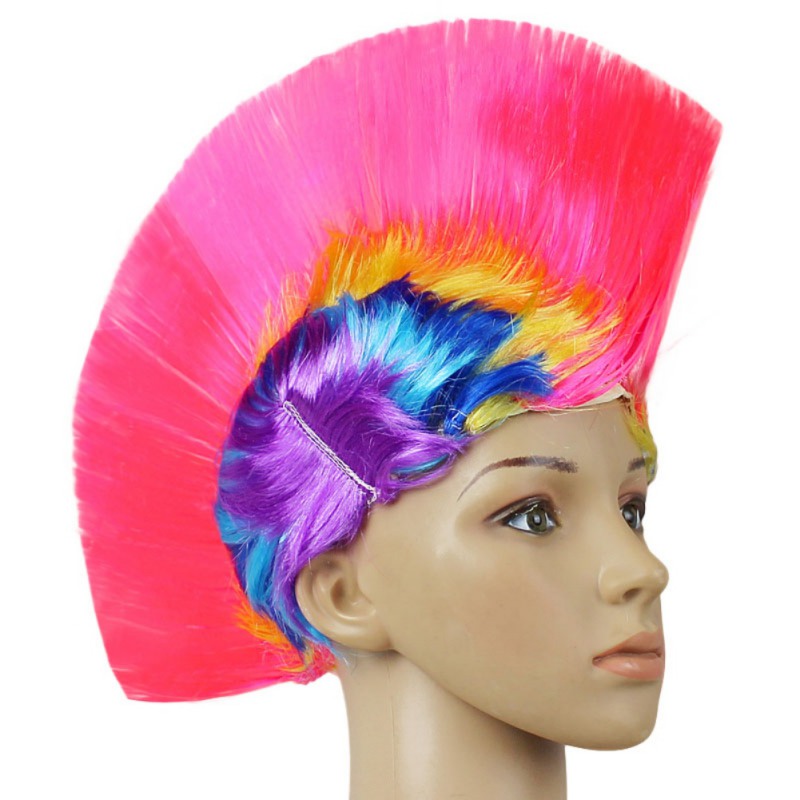 Unisex Mohawk Hair Wig Mohican Punk Rock Fancy Dress Cosplay Party ...