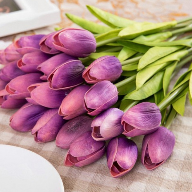 Artificial Silk Fake Tulip Flower Floral Basket Wedding Bouquet Party Home Decor  eBay