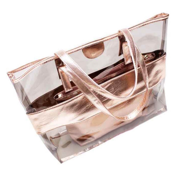 Transparent Handbag Extra Large Shoulder Bag Clear Jelly Purse Lady PVC ...