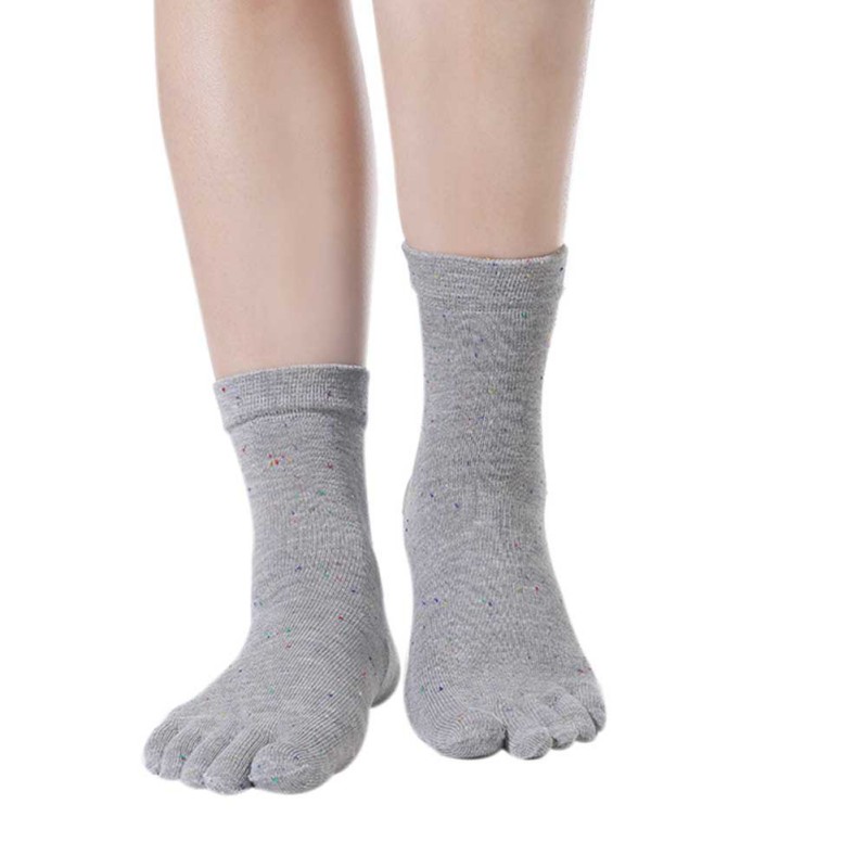 Hot Sale Women's Socks Cotton Five Finger Sports Gym Long Socks Toe ...