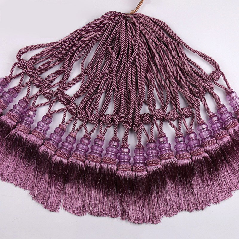 2x Curtain Tiebacks Holdbacks Window Drapery Tassel Rope Holder