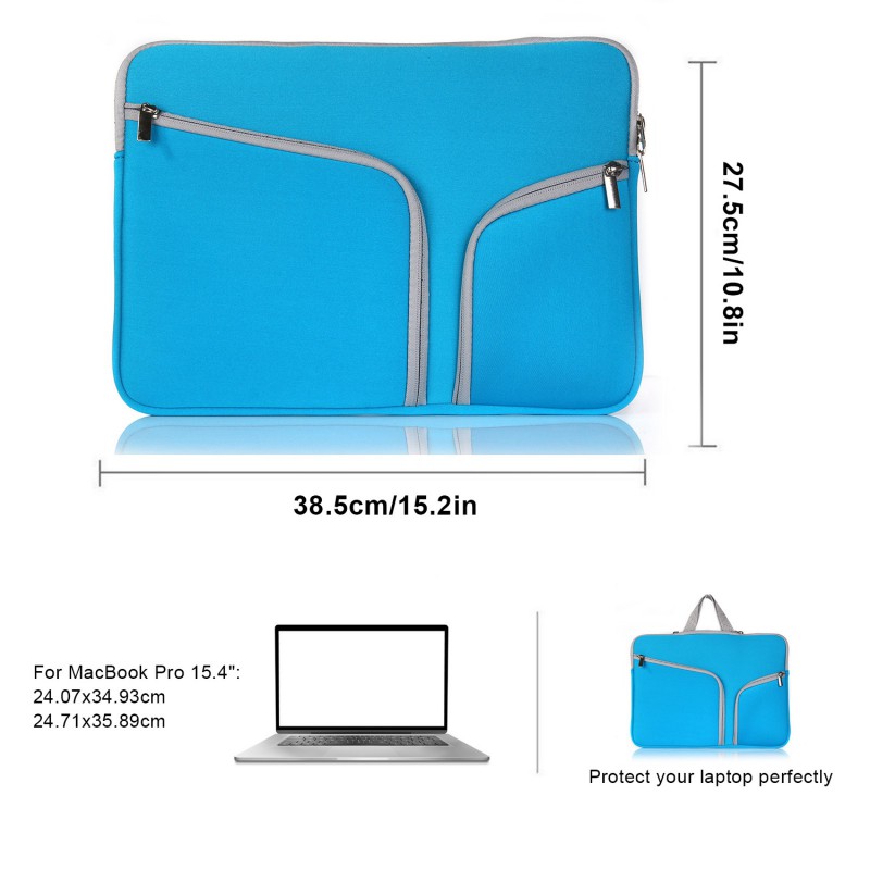 как выглядит Laptop Sleeve Case Carry Bag for Macbook-Air Pro Lenovo-Dell With Pocket 15.4" фото