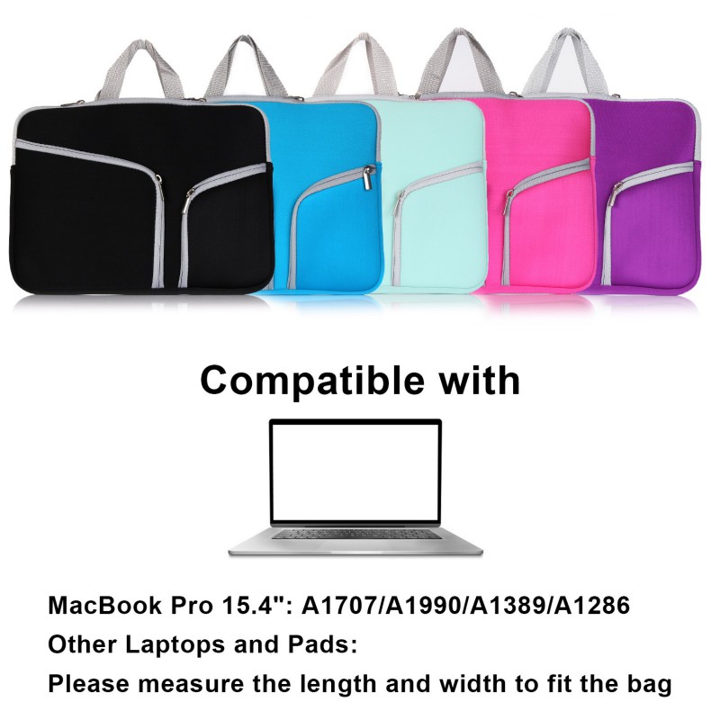 как выглядит Laptop Sleeve Case Carry Bag for Macbook-Air Pro Lenovo-Dell With Pocket 15.4" фото