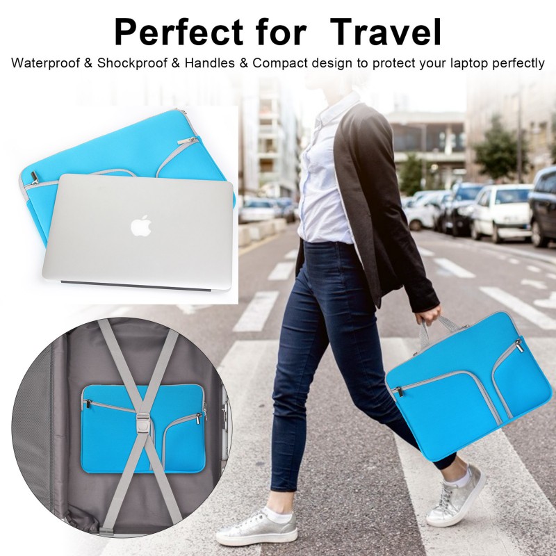 как выглядит Laptop Sleeve Case Carry Bag for Macbook-Air Pro Lenovo-Dell With Pocket 15.4" фото