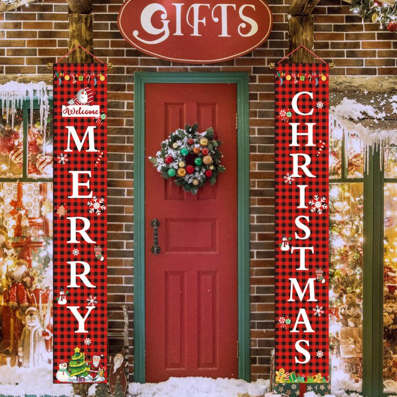 Details about   Merry Christmas Banner Wall Hanging Door Curtain Banners Porch Party Decoratio 