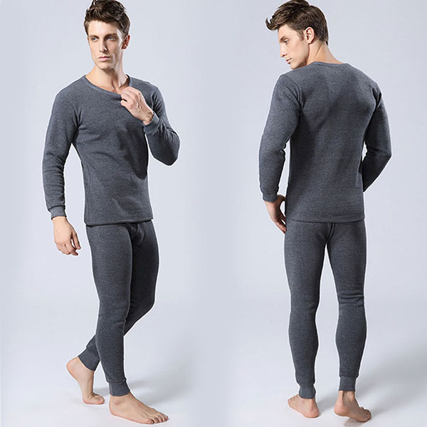 Men Thermal Underwear Set Inner Wear Undershirt+Long Pants Warm Tops ...