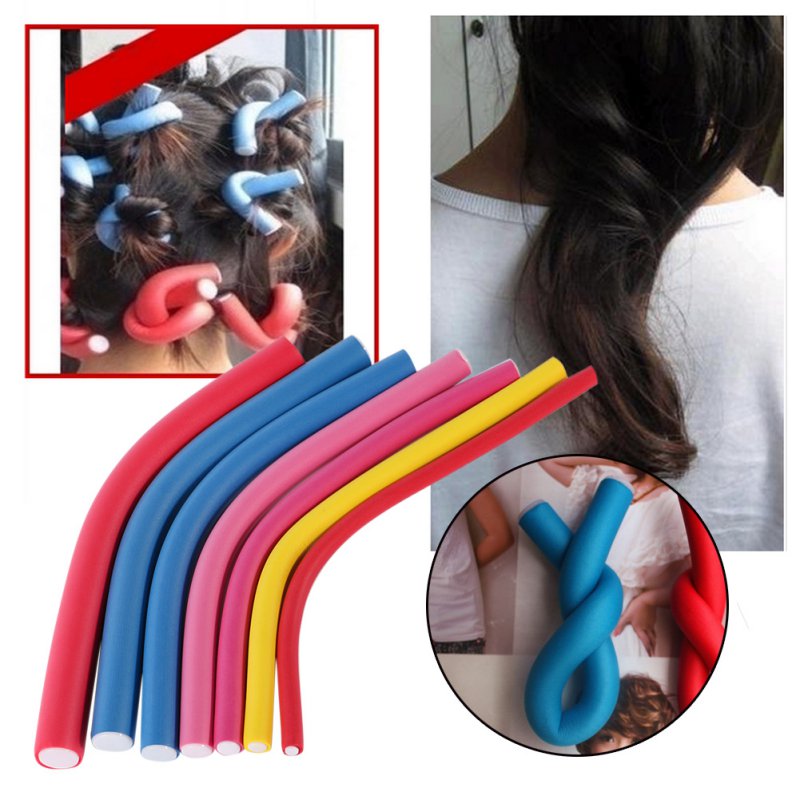 10Pcs DIY Curler Makers Soft Foam Bendy Twist Curls 