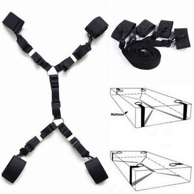 Adult Toys For Couples Sex Role Play King Bed Full Whip Restraint Handcuffs...
