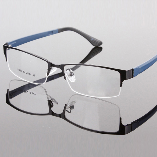 Fashion Men Metal Frame Half Rim Designer Clear Lens Eye ...