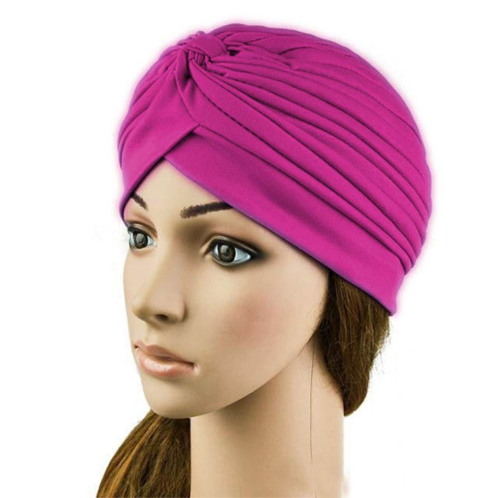 Multi-Color Women Turban Cap Head Wrap Band Bandana Pleated Hijab ...