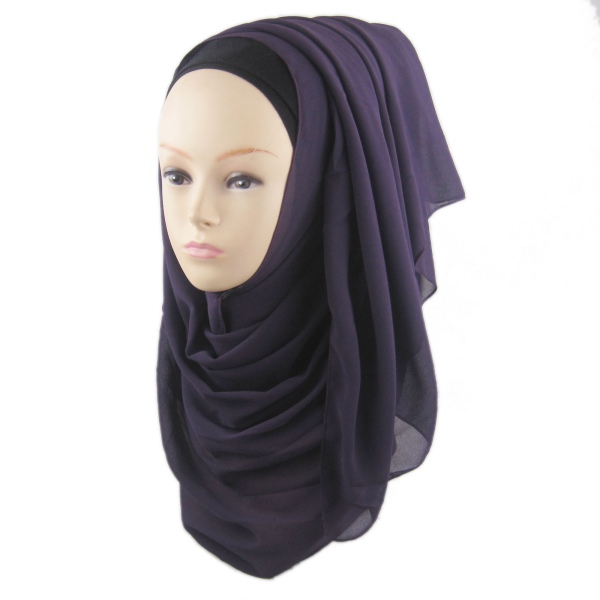 Arab Muslim Chiffon Head Cover Hijab Islamic Headwear Scarf Boho Shawl ...