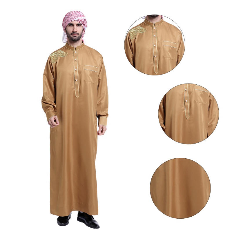 Men Saudi Thobe Galabeya Thoub Abaya Dishdasha Arabic Kaftan Muslim Dress Ebay