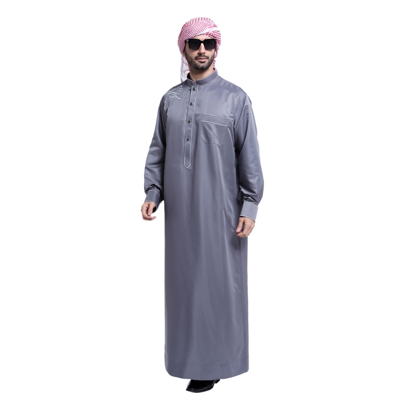 Mens Thobe Saudi Abaya Galabeya Arabic Kaftan Muslim Dress Dishdasha ...