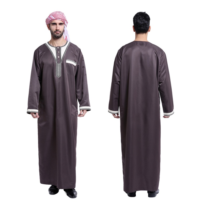 Saudi Thobe Men Galabeya Thoub Abaya Robe Dishdasha Arabic Kaftan Muslim Dress Ebay