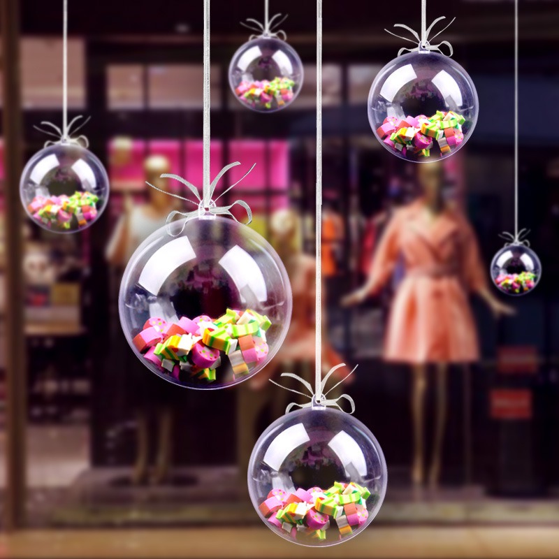 Details About 10pcs Set Fillable Baubles Christmas Ball Clear Plastic Ornaments Diy Home Decor