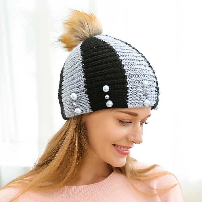 Korean Fashion Warm Crochet Knit Wool Women's Hats Cap Winter Ski Cap