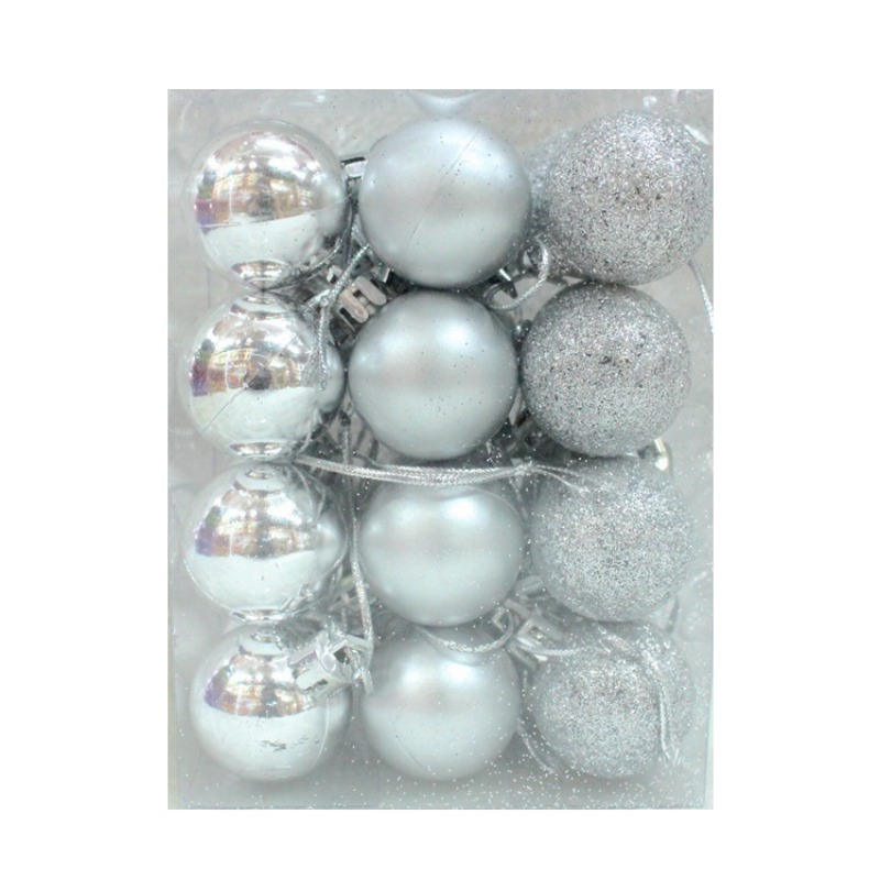 24PC 30mm Christmas Tree Balls Small Bauble Hanging Home Party Ornament Decor 