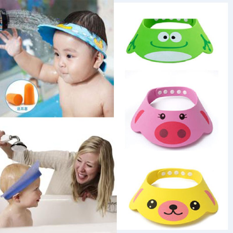 Au Baby Kids Cartoon Shampoo Bath Bathing Shower Cap Hat Wash Hair Shield Soft Ebay