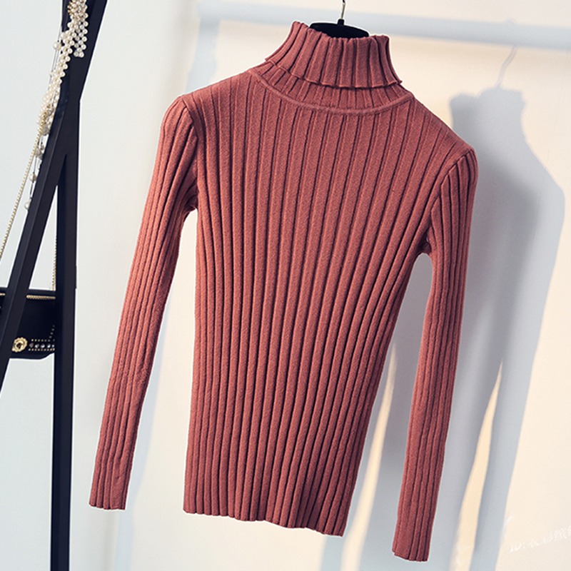 Womens Turtle Neck Warm Knitted Pullover Tops Jumper Slim Fit Sweater ...