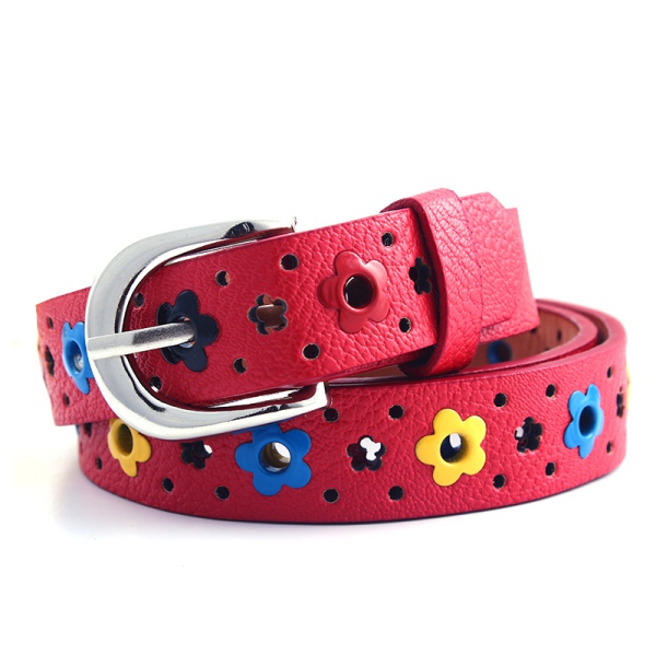 Candy Color Kids Toddler Flower Belt PU Leather Children Girls Child