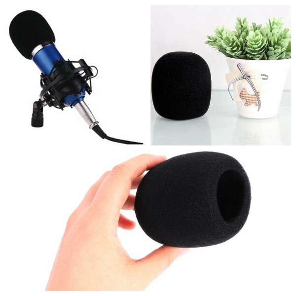 Black Handheld Mic Microphone Wind Shield Windscreen Sponge Protect