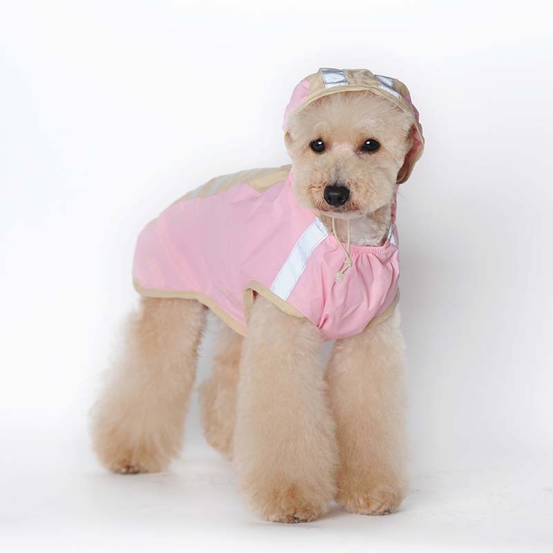 Pet Dog Puppy Rain Coat Raincoat Waterproof Jacket Rainwear Hood Reflective