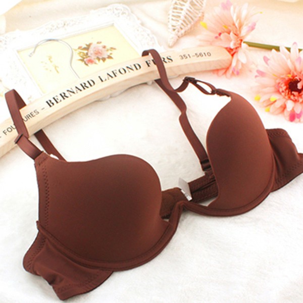 Women Deep U Plunge Low Cut Halter Bra Soft Seamless Push Up Top Bra Solid Color Ebay 8280