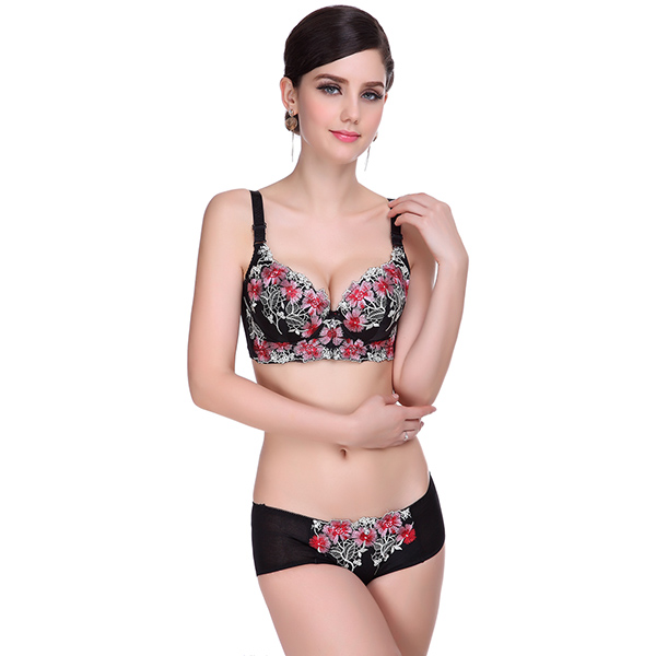 Elegant Embroidery Together Bra Cheap Price Women Hot Sale