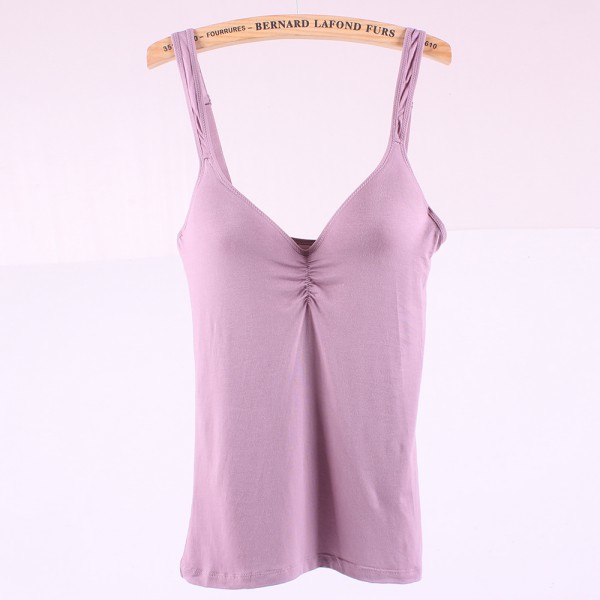 Cotton cami with built in padded bra