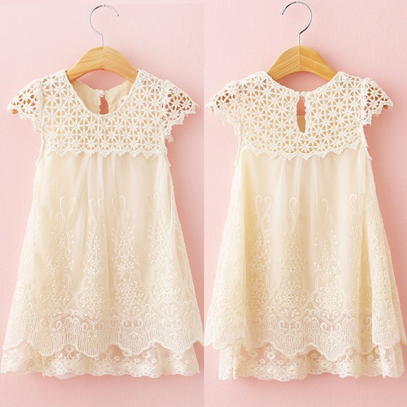 Baby Kid Girls Chiffon Princess Dress Lace Crochet Dress ...