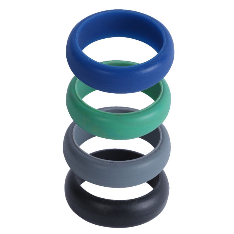 Men Women Flexible Silicone Rubber Wedding Band Ring Hypoallergenic