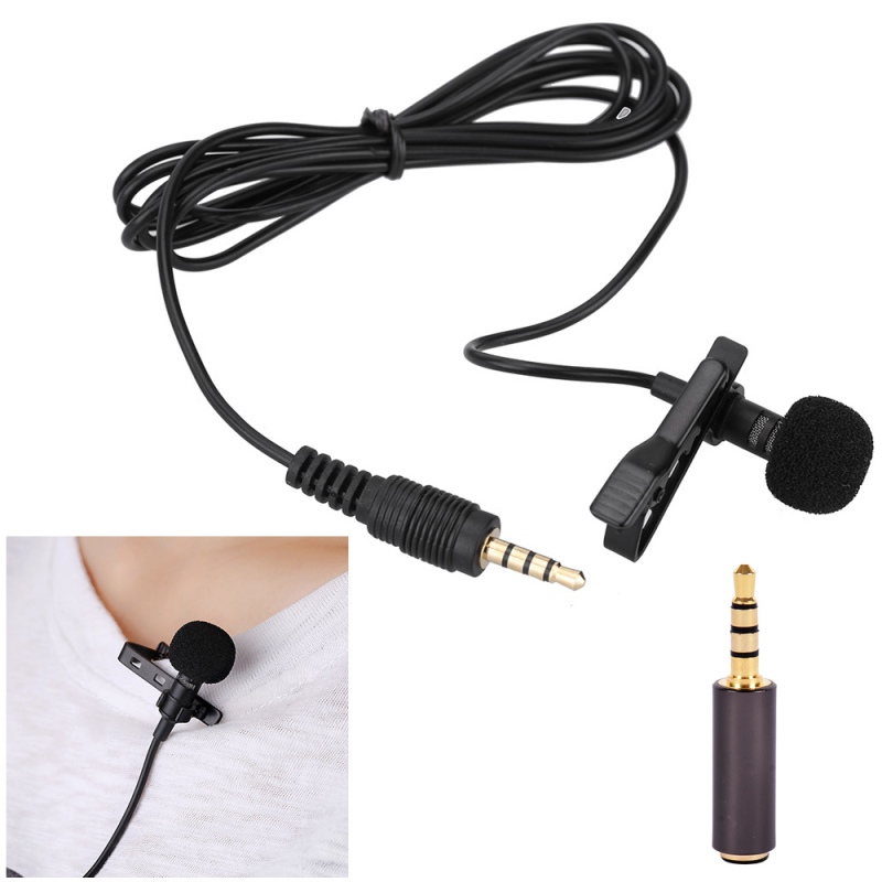 3.5mm External Clipon Lapel Lavalier Microphone For iPhone Cell Phone