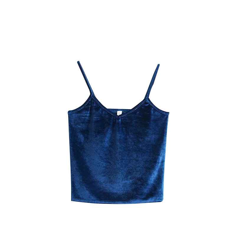 velvet v neck crop top