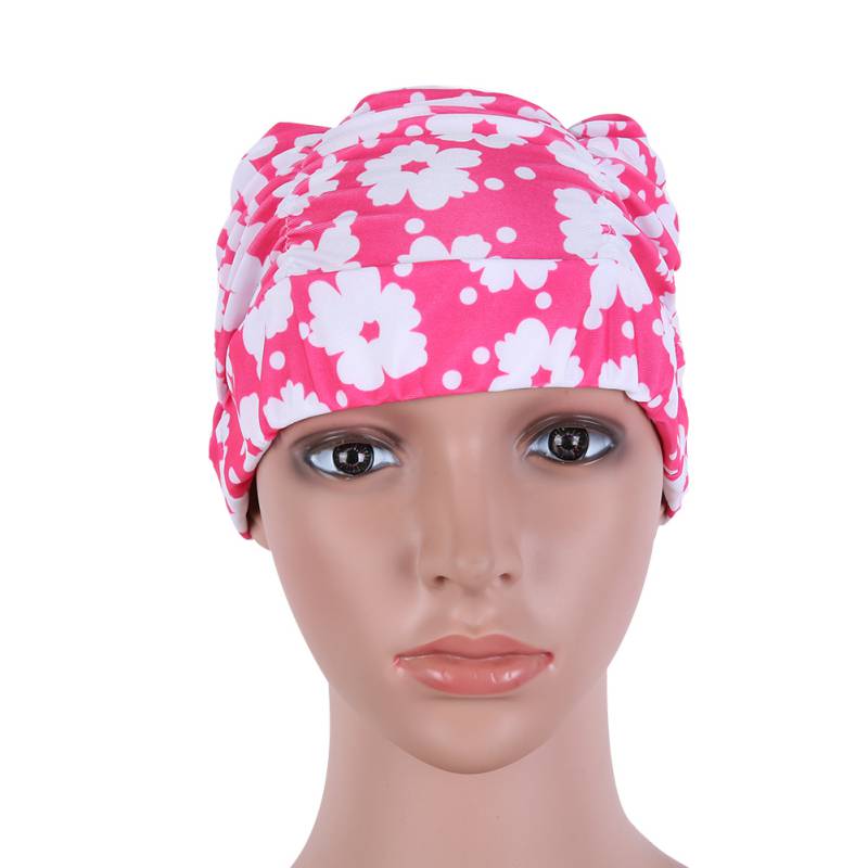 Durable Durable Waterproof Women Swim Cap Polyester Swimming Bathing