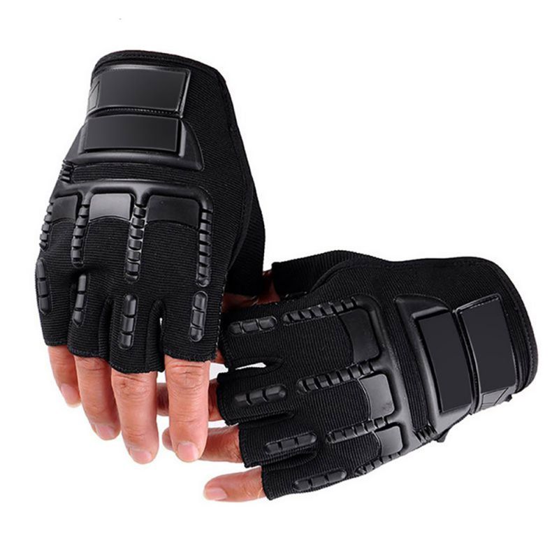 Colors:Black:Antiskid Cycling Gloves Mountain Bike Motorcycle Sport Half Finger Gloves