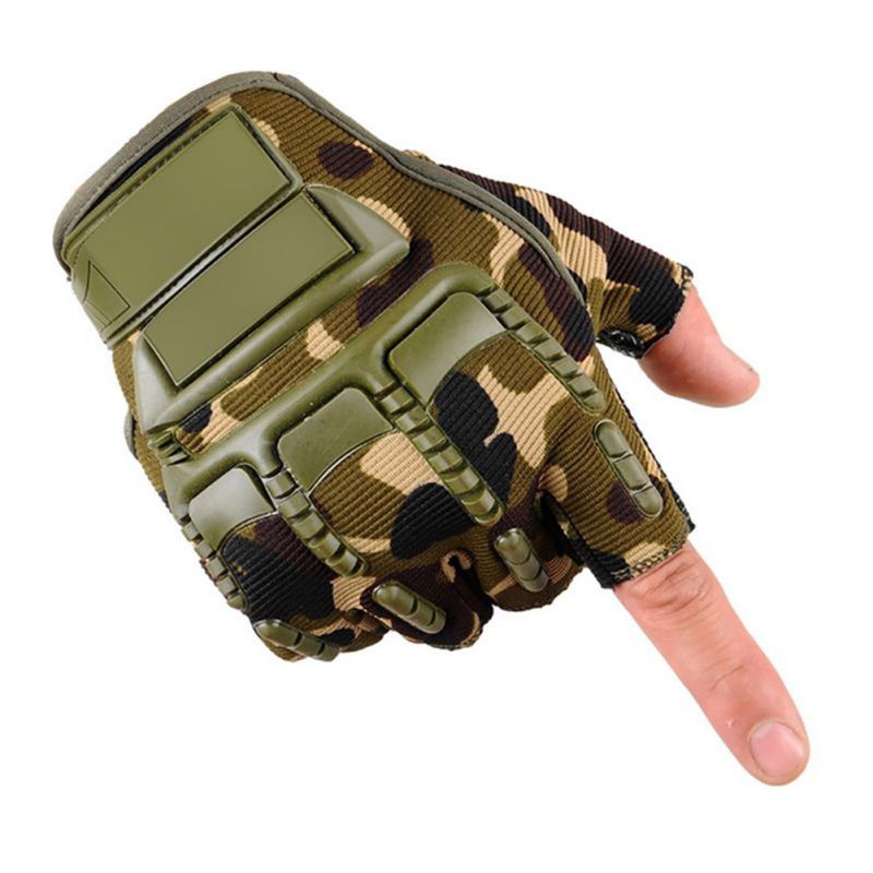 Colors:Army Green:Antiskid Cycling Gloves Mountain Bike Motorcycle Sport Half Finger Gloves
