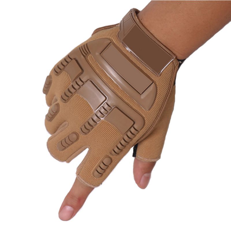 Colors:Coffee:Antiskid Cycling Gloves Mountain Bike Motorcycle Sport Half Finger Gloves