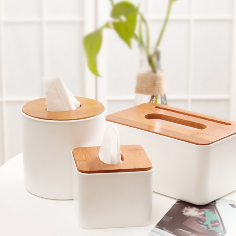 Simplelife Tissue Box Dispenser Wooden Cover Paper Storage Holder Napkin Case Organizer