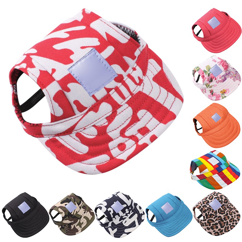 Summer Small Pet Canvas Cap Dog Baseball Visor Hat Puppy Outdoor