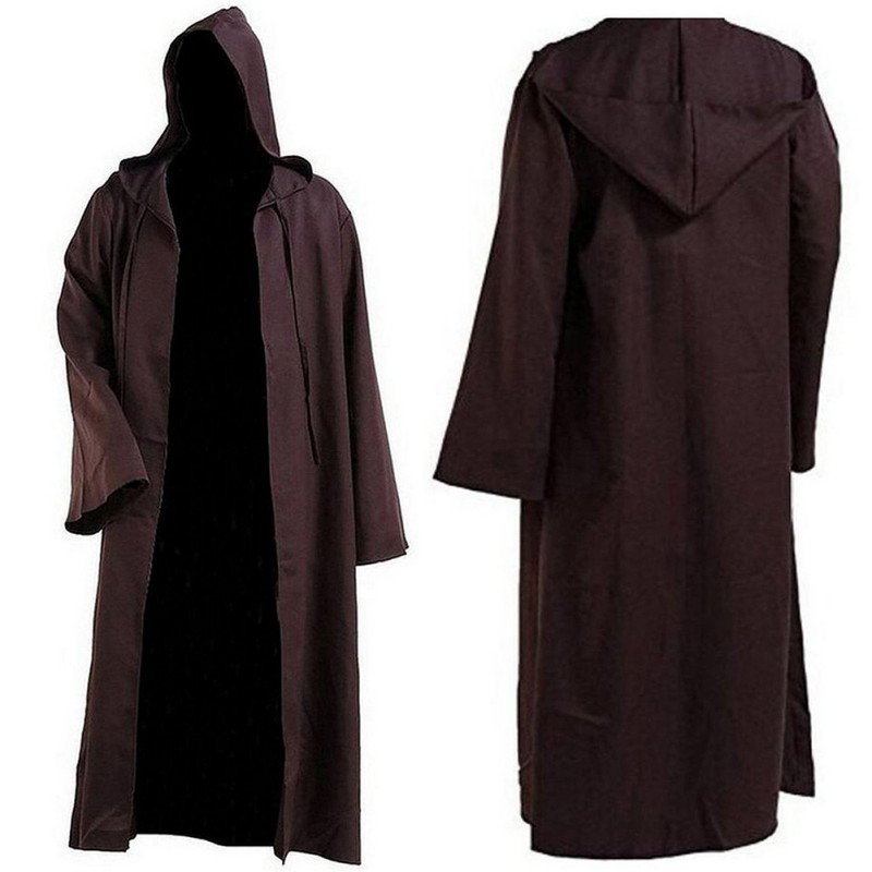 Knight Hooded Cloak Jedi Sith Cosplay Robe Cape Party Costume Clothes ...