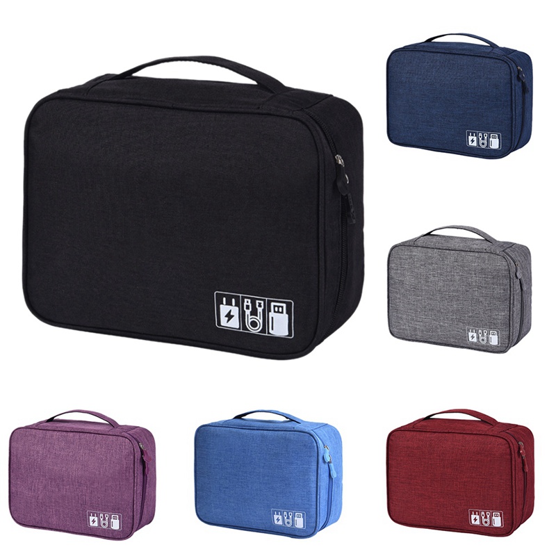 Waterproof USB Charger Case Travel Storage Bag Data Cable Electronics