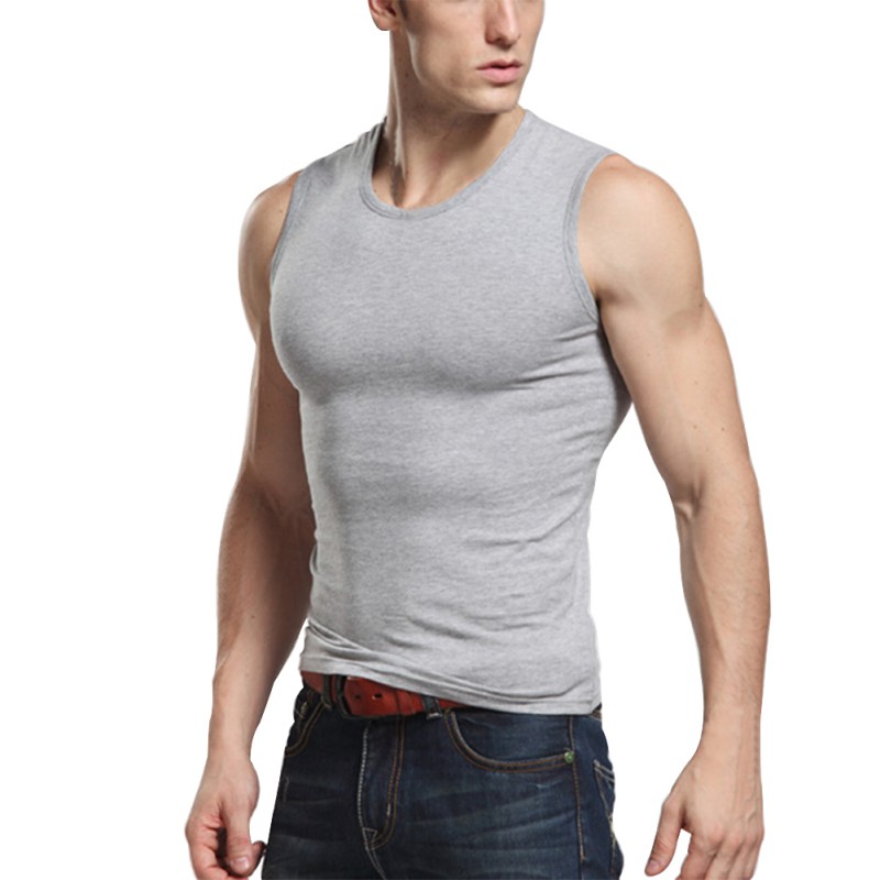 Slim Vest Summer Mens Sleeveless Fit Vest Tank Top Casual Gym Muscle T ...