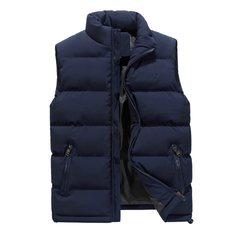 Men Winter Vest Sleeveless Puffer Outwear Zipper Padded Jacket Coat L ...