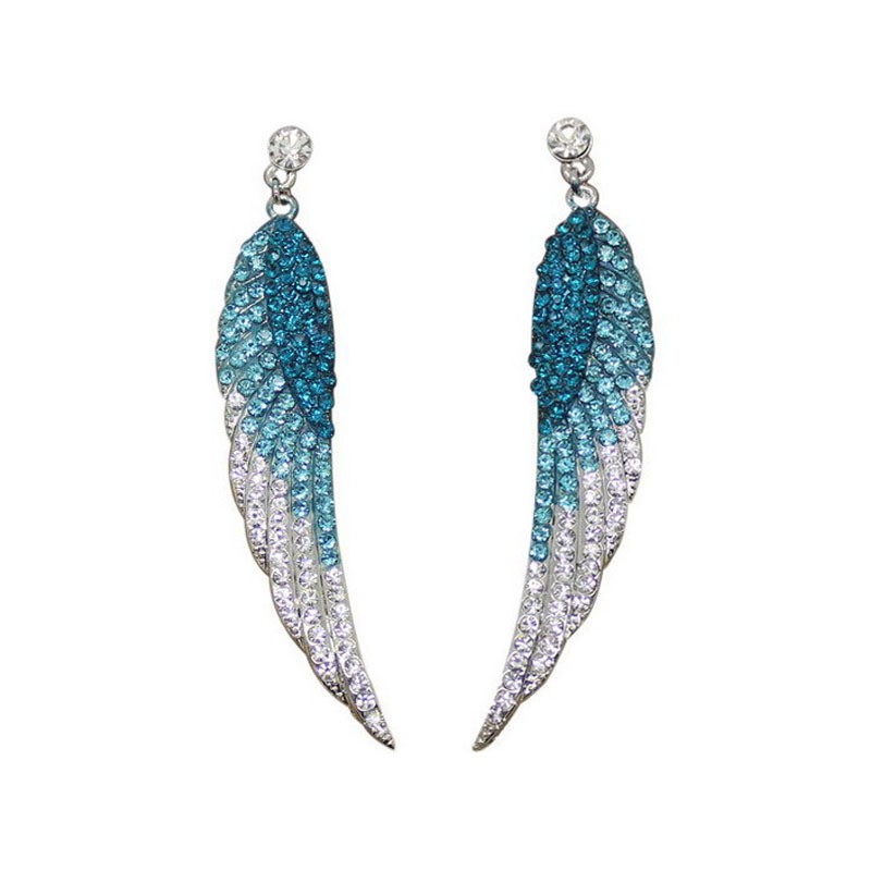 Angel Wing Dangle Earrings Crystal Rhinestone Fashion Bridal Party