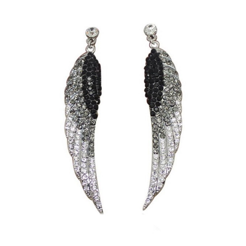 Angel Wing Dangle Earrings Crystal Rhinestone Fashion Bridal Party ...