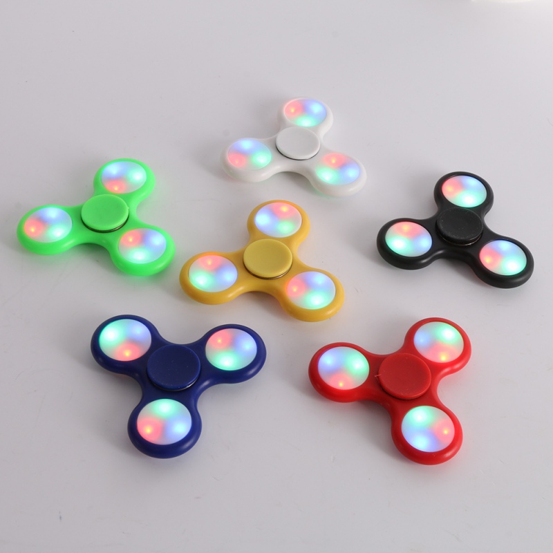 LED Light Hand Spinner Fidget Toy Aluminium Ceramic Finger 